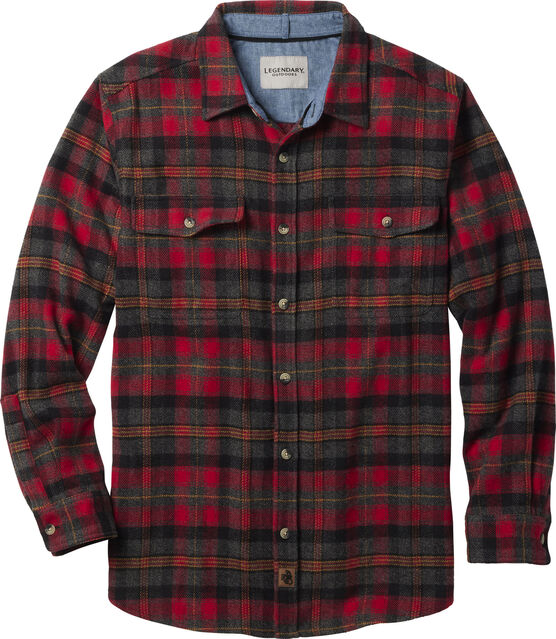 Brawny Plaid Long Sleeve Flannel Button Up Shirt