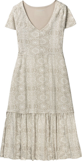 Women's Printed Knit Midi Short Sleeve Dress