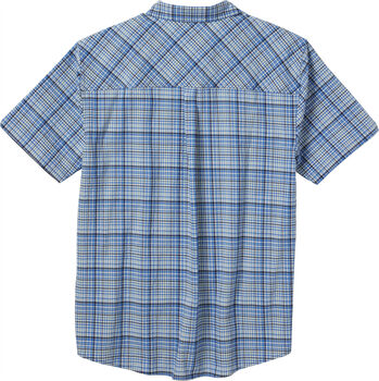 Men's Textured Stretch Woven Plaid Short Sleeve Shirt
