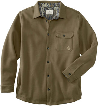 Men's Big Woods Camo Lined Brushed Knit Fleece Shirt Jacket