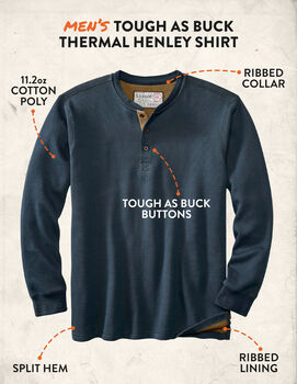 Men's Tough as Buck Double Layer Thermal Henley Shirt