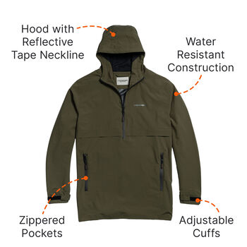 Men's Half Zip Water Resistant Packable Windbreaker Pullover Rain Jacket