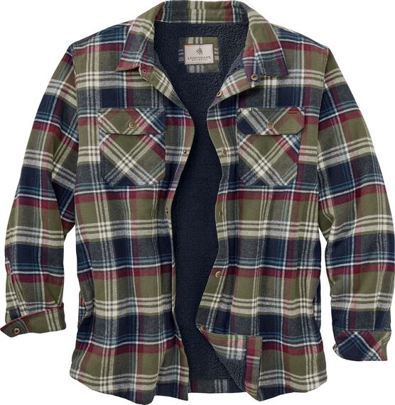 Men's Deer Camp Fleece Lined Flannel Shirt Jacket