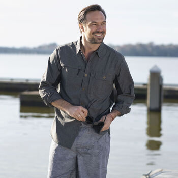 Men's Convertible Moisture Wicking Long Sleeve Fishing Shirt
