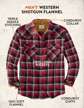 Men's Shotgun Western Flannel