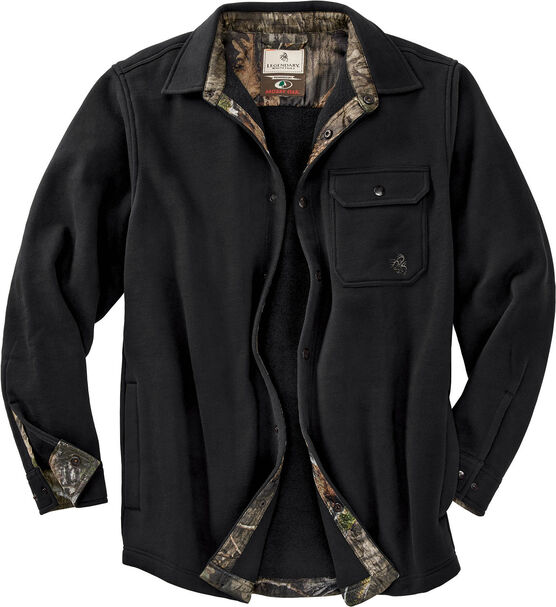 Men's Big Woods Camo Lined Brushed Knit Fleece Shirt Jacket
