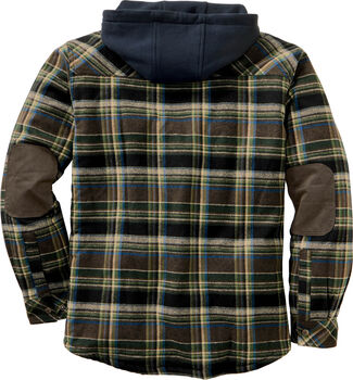 Men's Camp Night Berber Lined Hooded Flannel Shirt Jacket
