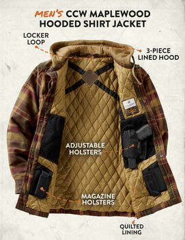 Men's Concealed Carry Western Maplewood Hooded Shirt Jacket
