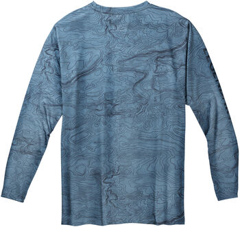 Men's Moisture Wicking UPF Sun Protection Topographical Print Long Sleeve T-Shirt