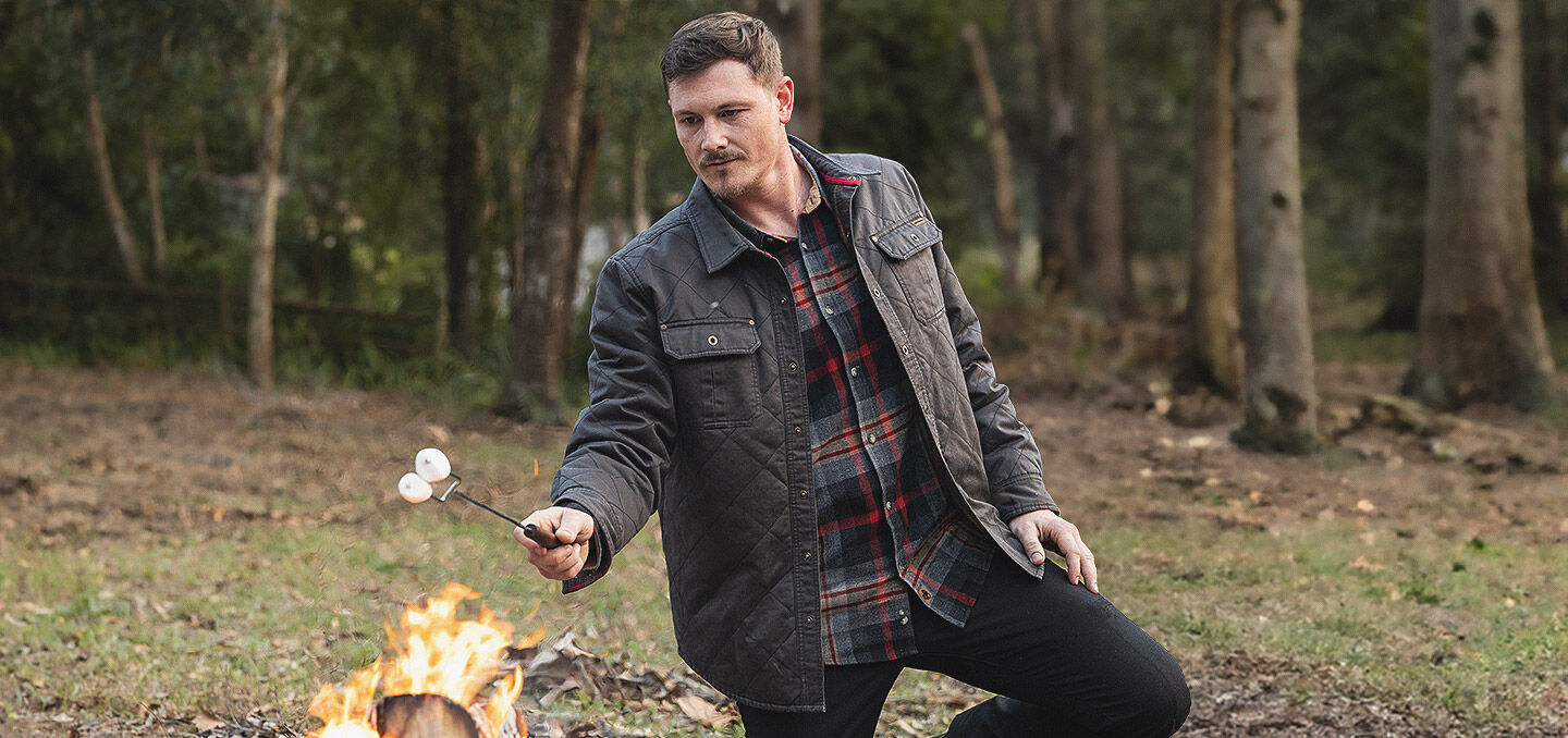 Men's Quilted Journeyman Flannel Lined Shirt Jacket