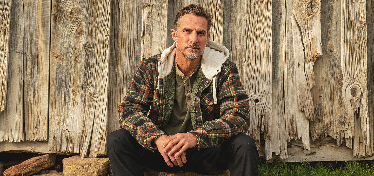 Men's Camp Night Berber Lined Hooded Flannel Shirt Jacket