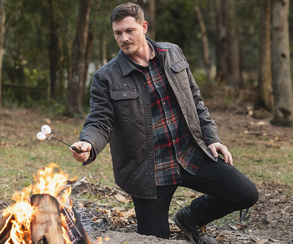 Men's Quilted Journeyman Flannel Lined Shirt Jacket
