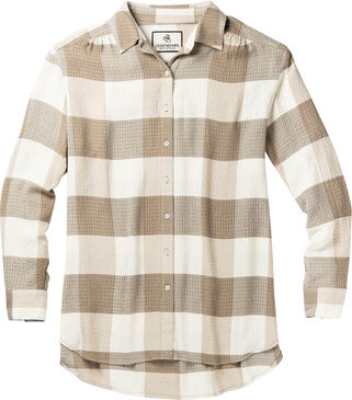 Women's Plaid Button Down Tunic Blouse