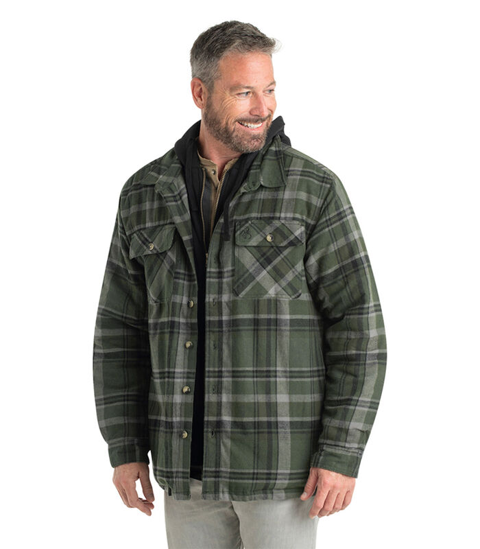 Men's Maplewood Hooded Flannel Shirt Jacket image number 3