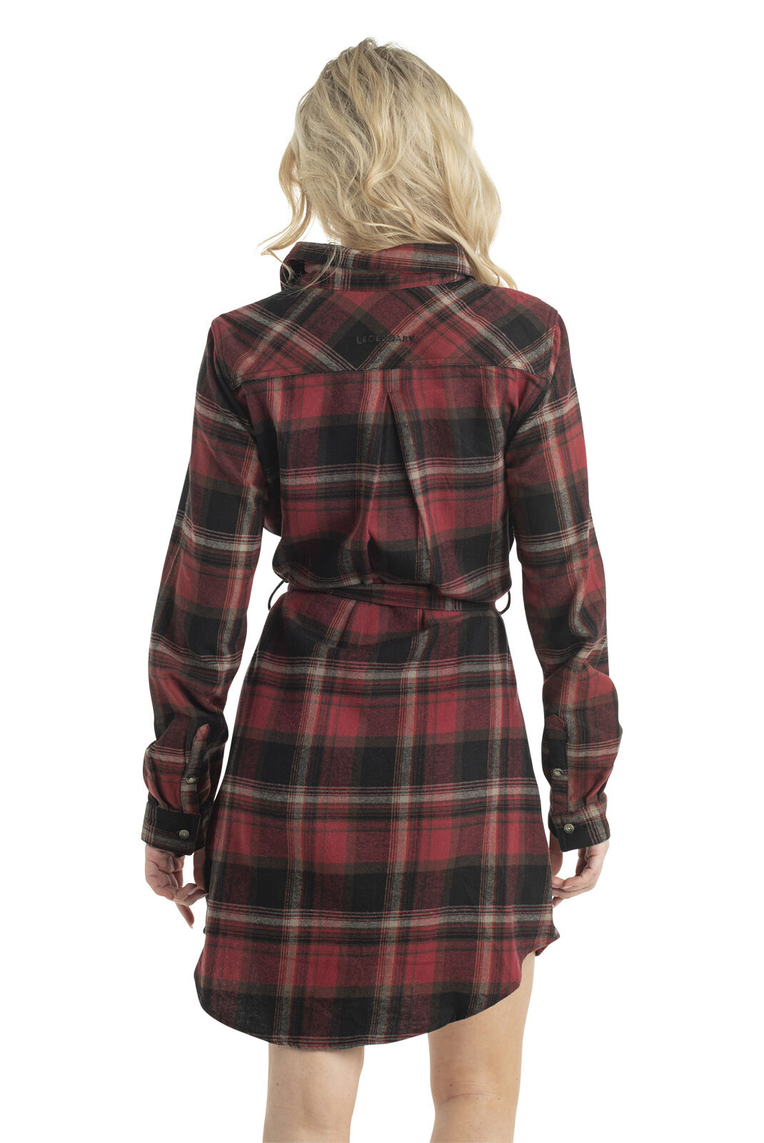 Ladies Open Spaces Dress Plaid Flannel Shirt Dress