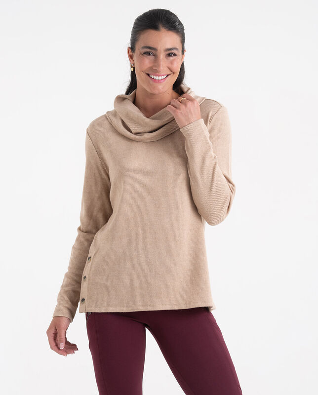 Womens Brushed Cowl Neckline Top image number 2