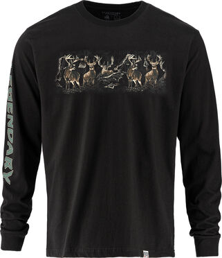 Men's Stag Lineup Long Sleeve T Shirt Made in the USA