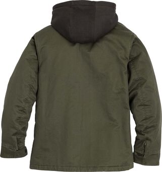 Men's CCW Water Repellent Waxed Cotton Insulated Hooded Snap Jacket