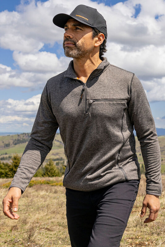 Legendary Outdoors Men's Grid Fleece Half Zip Pullover image number 2
