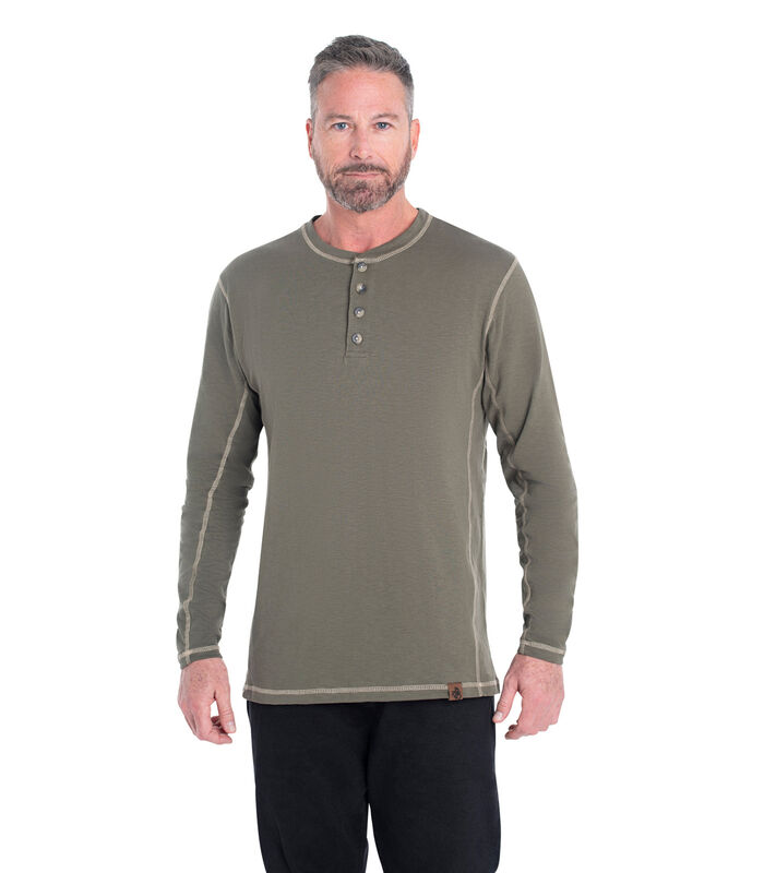 Men's Maverick Slub Henley Long Sleeve Shirt image number 2