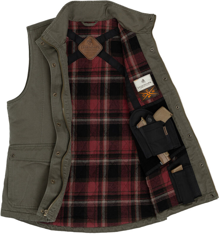 Women's Concealed Carry Saddle Country Waxed Cotton Blend Vest image number 3