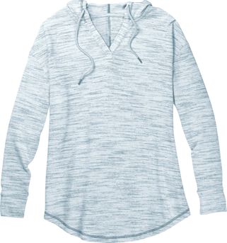 Women's Space Dye Knit V-Neck Pullover Hoodie