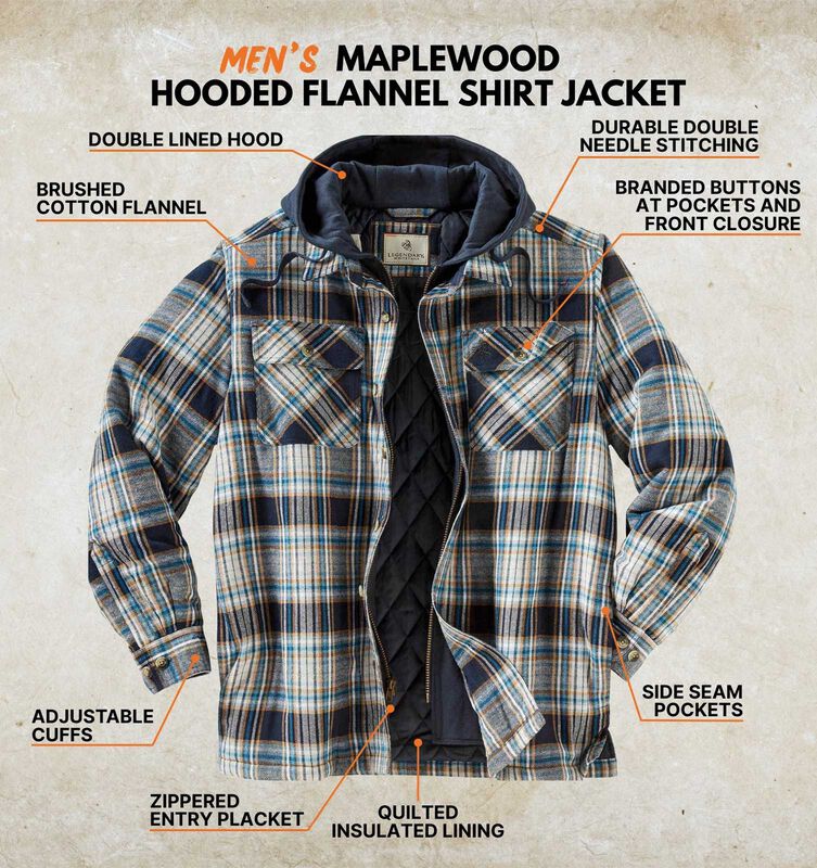 Men's Maplewood Hooded Flannel Shirt Jacket image number 2