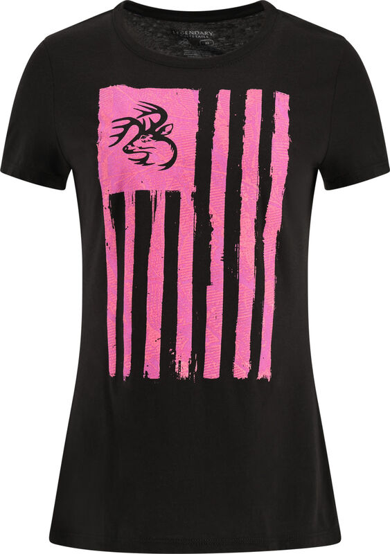 Women's Legendary Pink Camo Flag Short Sleeve T-Shirt image number 0