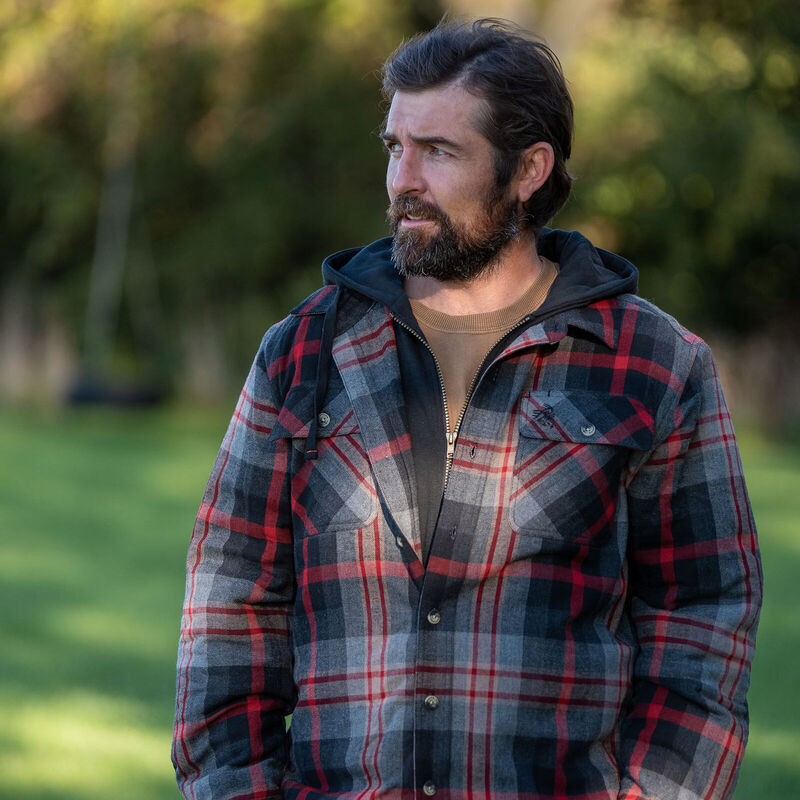 Men's Maplewood Hooded Flannel Shirt Jacket image number 2