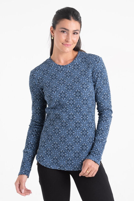 Women's Long Sleeve Waffle Knit Top image number 2