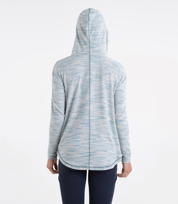 Women's Space Dye Knit V-Neck Pullover Hoodie image number 3