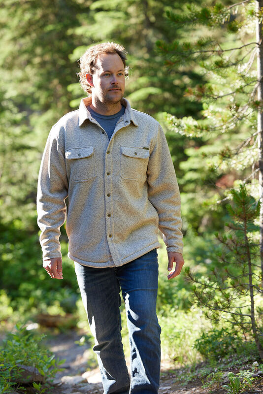 Men's Camp Rebel Sherpa Lined Sweater Fleece Shirt Jacket image number 2