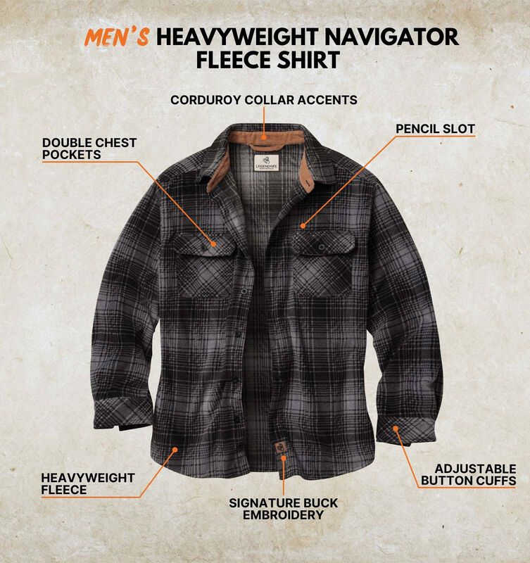 Men's Heavyweight Navigator Fleece Shirt image number 2