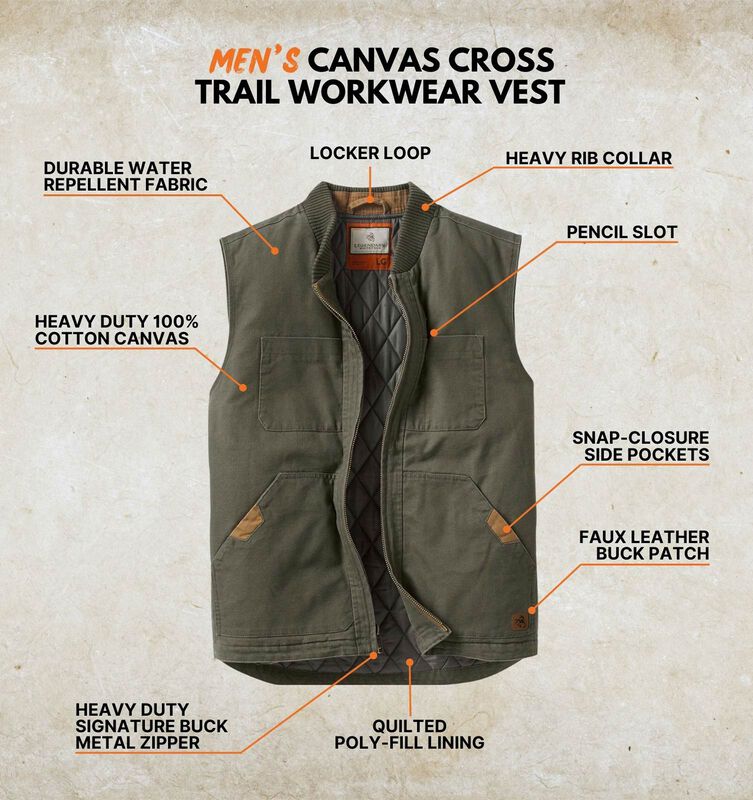 Men's Canvas Cross Trail Workwear Vest image number 2