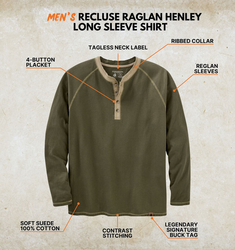 Men's Recluse Raglan Henley Long Sleeve Shirt image number 2