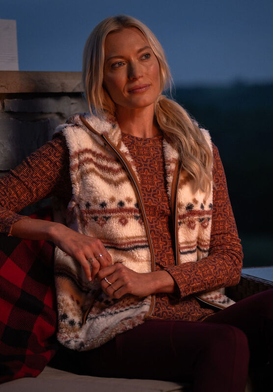 Women's Fuzzy Hide Fleece Hooded Vest image number 4