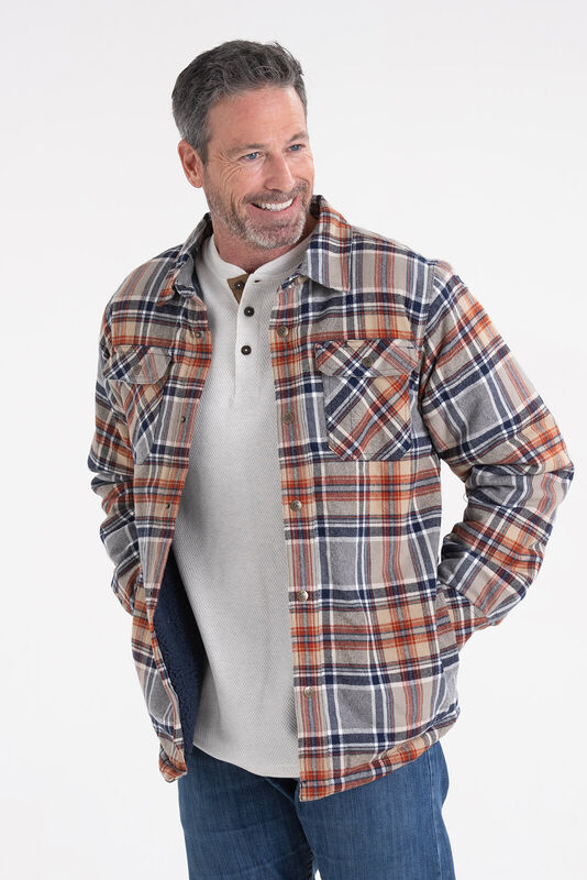 Men's Deer Camp Berber Lined Flannel Shirt Jacket image number 2