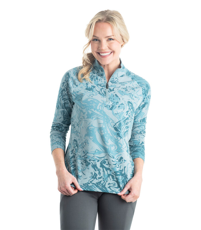 Women's 1/4-Zip Jersey Performance Pull Over Long Sleeve Shirt image number 2