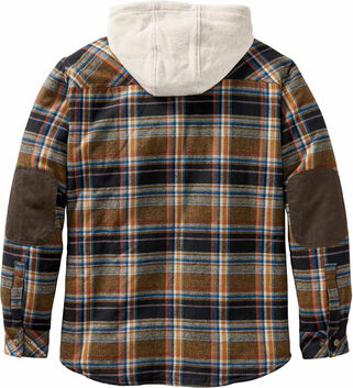 Men's Camp Night Berber Lined Hooded Flannel Shirt Jacket
