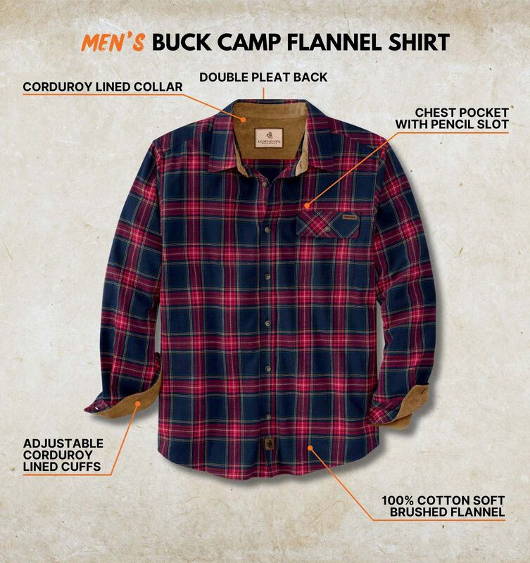 Men's Buck Camp Flannel Shirt image number 5