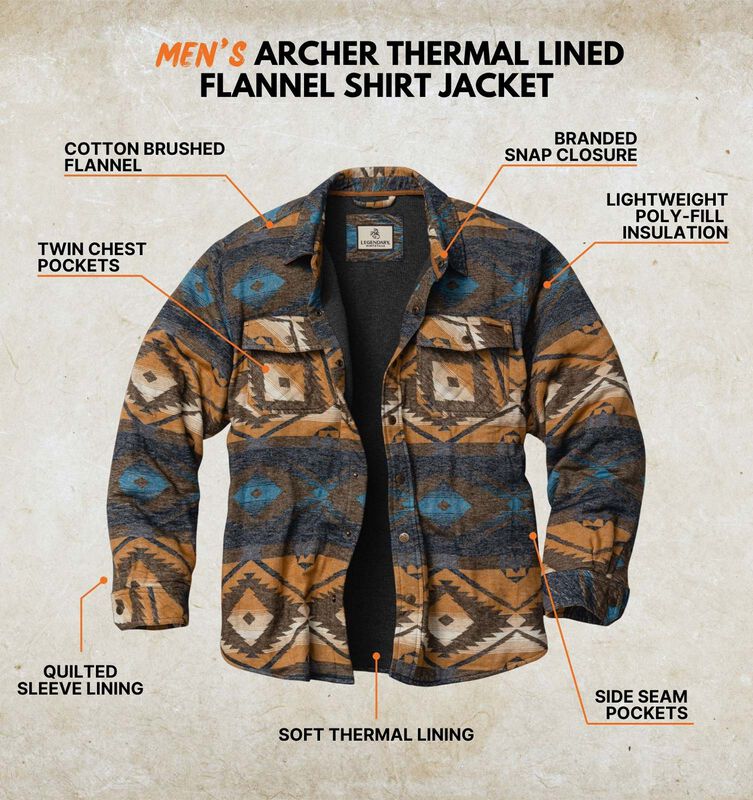 Men's Archer Thermal Lined Flannel Shirt Jacket image number 2