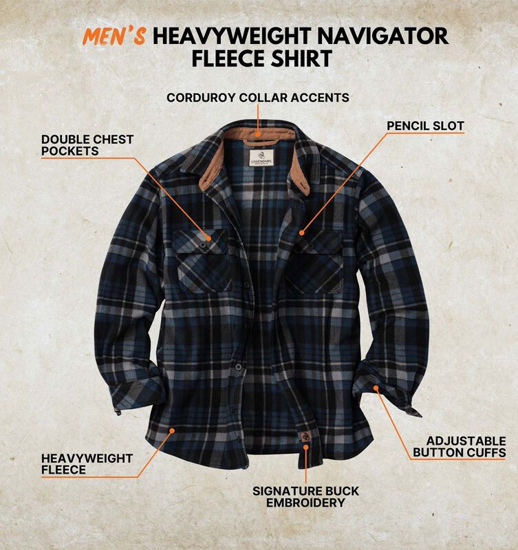 Men's Heavyweight Navigator Fleece Shirt image number 2