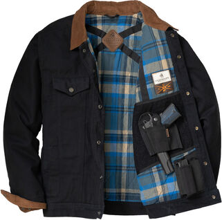 Men's Concealed Carry Hideout Flannel Lined Canvas Jacket