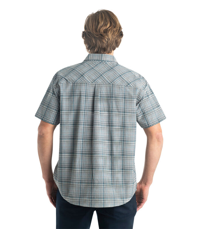 Men's Textured Stretch Woven Plaid Short Sleeve Shirt image number 4