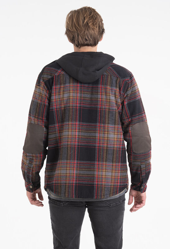 Men's Camp Night Berber Lined Hooded Flannel Shirt Jacket image number 3