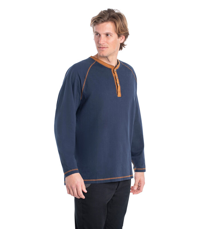 Men's Recluse Raglan Henley Long Sleeve Shirt image number 3