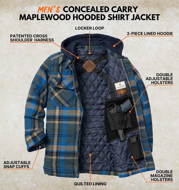 Men's Concealed Carry Maplewood Hooded Shirt Jacket image number 2
