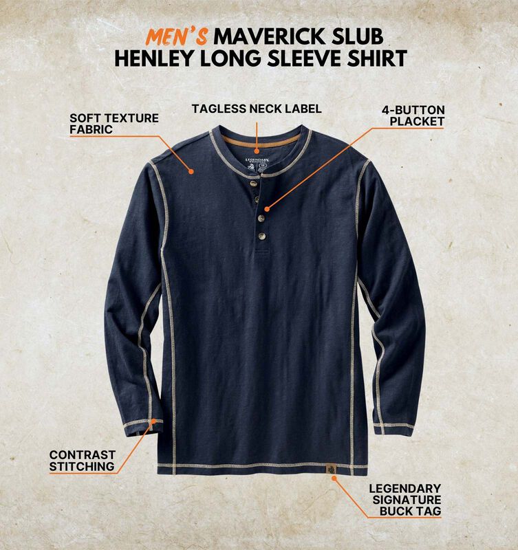 Men's Maverick Slub Henley Long Sleeve Shirt image number 2
