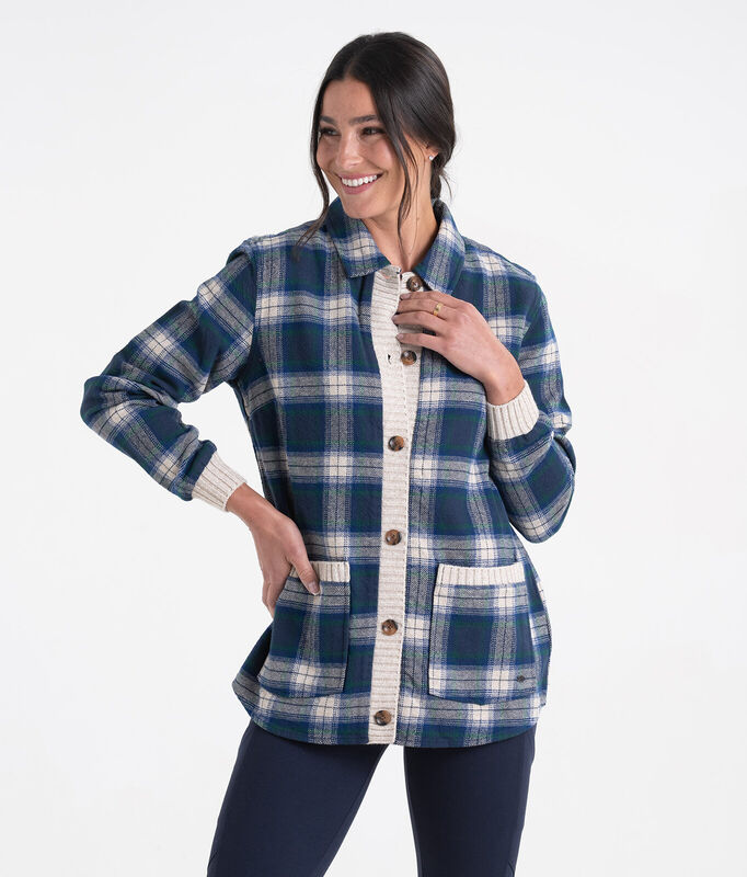 Women's Heritage Flannel Cardigan image number 3