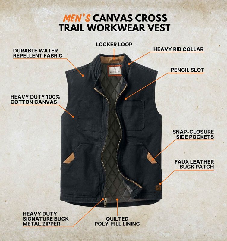 Men's Canvas Cross Trail Workwear Vest image number 2
